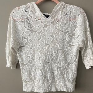 Lace shirt hoodie